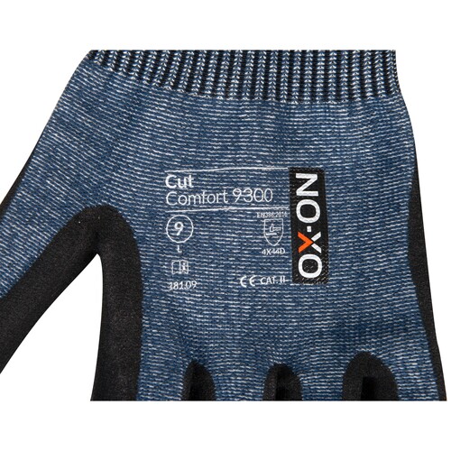 OX-ON Schnittschutzhandschuh Polyester / Cut Comfort 9300 / Gr. 8 / dunkelblau-schwarz Produktbild Additional View 6 L