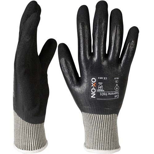 OX-ON Schnittschutzhandschuh Polyester / Cut Supreme 9601 / Gr. 7 / schwarz Produktbild Additional View 2 L