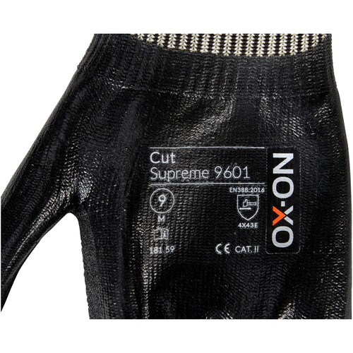OX-ON Schnittschutzhandschuh Polyester / Cut Supreme 9601 / Gr. 7 / schwarz Produktbild Additional View 7 L