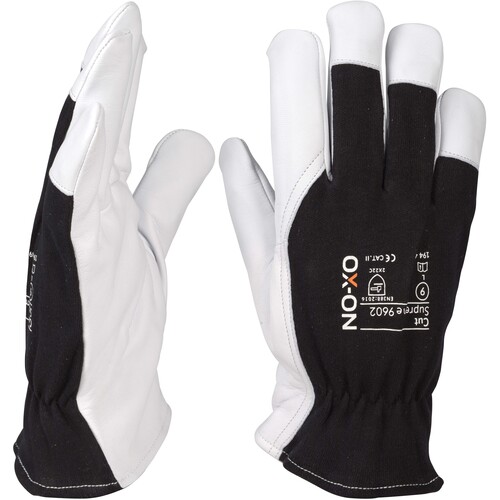 OX-ON Schnittschutzhandschuh Leder / Cut Supreme 9602 / Gr. 8 / weiß-schwarz Produktbild Additional View 6 L