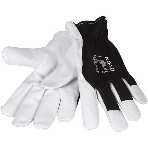 OX-ON Schnittschutzhandschuh Leder / Cut Supreme 9602 / Gr. 8 / weiß-schwarz Produktbild Additional View 3 L