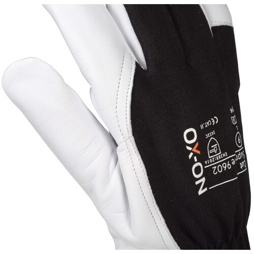 OX-ON Schnittschutzhandschuh Leder / Cut Supreme 9602 / Gr. 8 / weiß-schwarz Produktbild Additional View 4 L