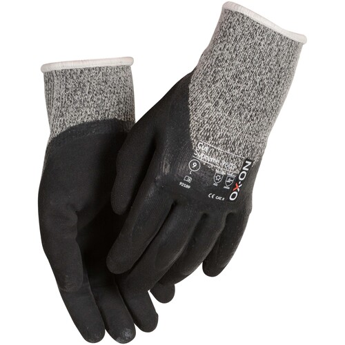 OX-ON Schnittschutzhandschuh Baumwoll- Strick / Cut Supreme 9603 / Gr. 11 / schwarz-grau Produktbild Additional View 2 L
