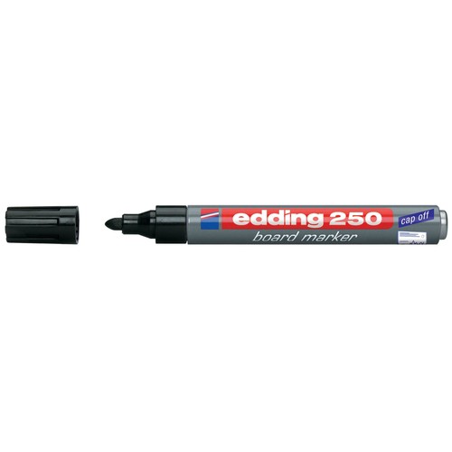 Whiteboardmarker 250 1,5-3mm Rundspitze schwarz trocken abwischbar Edding 4-250001 Produktbild