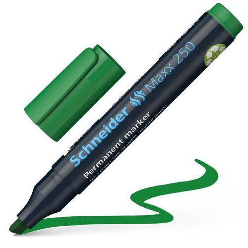 Permanentmarker Maxx 250 2-7mm Keilspitze grün Schneider 125004 Produktbild Front View L