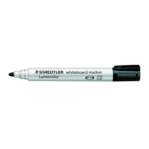 Whiteboardmarker Lumocolor 351 2mm Rundspitze schwarz trocken abwischbar Staedtler 351-9 Produktbild Front View L