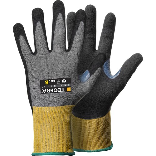 TEGERA Infinity 8805 Schnittschutzhandschuh Nylon-Carbon-Strick / Gr. 5 grau-gelb Produktbild