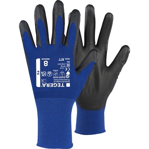 TEGERA 877 Montagehandschuh ESD Nylon-Carbon-Strick / Gr. 7 blau-schwarz Produktbild