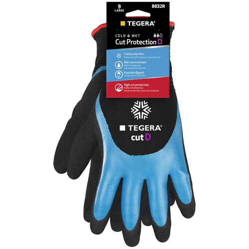 Kälteschutzhandschuh Acryl-Strick / Gr. 9 schwarz-blau / TEGERA 8832R Produktbild Additional View 1 L