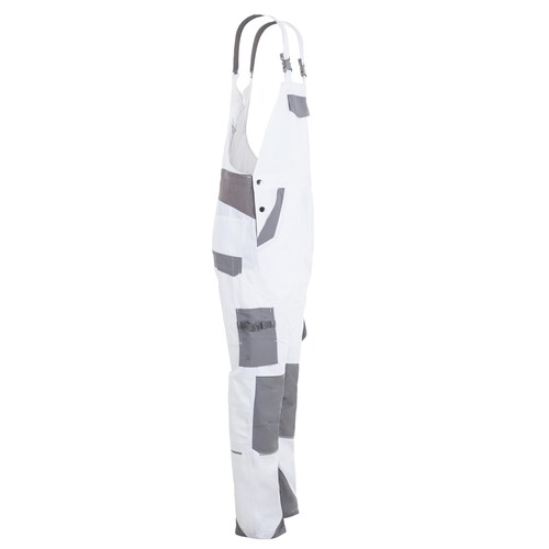 Planam Herren-Latzhose Norit / Gr. 54,  weiß/zink Produktbild Additional View 1 L