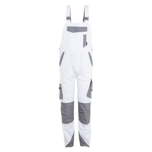 Planam Herren-Latzhose Norit / Gr. 54,  weiß/zink Produktbild
