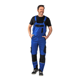 Planam Herren-Latzhose Norit / Gr. 90,  kornblumenblau/schwarz Produktbild