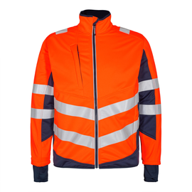 ENGEL Warnschutz- Softshelljacke Safety / Gr. 3XL,  leuchtorange/tintenblau Produktbild