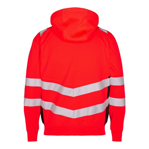 ENGEL Warnschutz- Sweatcardigan Safety / Gr. 4XL,  leuchtrot/schwarz Produktbild Additional View 1 L
