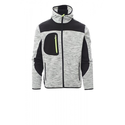 Payper TRIP Strickjacke / Gr. 4XL / grau meliert-schwarz-fluogelb Produktbild Front View L