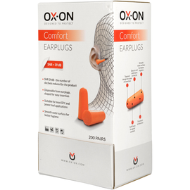 OX-ON Gehörschutzstöpsel Earplugs Comfort / SNR 39 dB (PACK=200 PAARE) Produktbild
