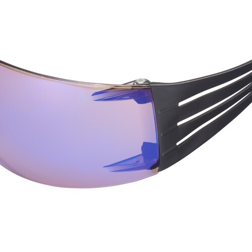 3M Schutzbrille SecureFit 400 / blau verspiegelt/schwarz/grün Produktbild Additional View 3 L