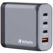 GaN-Ladegerät GNC-140 140W 4 Anschlüsse grau 100-240V Verbatim 32203 1x USB-A QC, 3x USB-C PD Produktbild Additional View 1 S