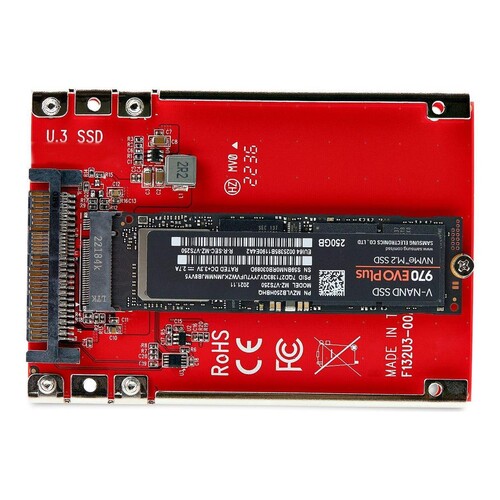 StarTech.com M.2 to U.3 Adapter, For M.2 NVMe SSDs, PCIe M.2 Drive to 2.5inch U.3 (SFF-TA-1001) Produktbild Additional View 2 L