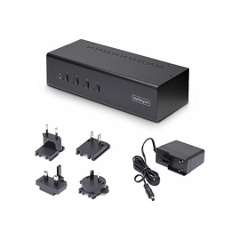 StarTech.com 4-Port Dual-Monitor DisplayPort KVM Switch, 4K 60Hz, 2x USB 5Gbps Hub Ports, 2x USB 2.0 Produktbild