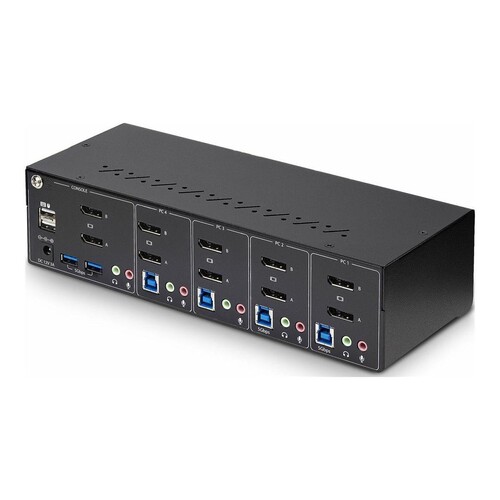 StarTech.com 4-Port Dual-Monitor DisplayPort KVM Switch, 4K 60Hz, 2x USB 5Gbps Hub Ports, 2x USB 2.0 Produktbild Additional View 2 L
