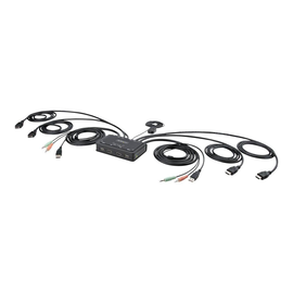 StarTech.com 2-Port Dual-Monitor HDMI Cable KVM Switch, 4K 60Hz, Compact KVM with 5ft/1.5m USB-A/HDM Produktbild