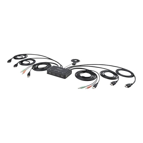 StarTech.com 2-Port Dual-Monitor HDMI Cable KVM Switch, 4K 60Hz, Compact KVM with 5ft/1.5m USB-A/HDM Produktbild