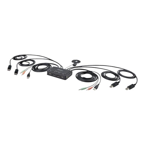 StarTech.com 2-Port Dual-Monitor DisplayPort Cable KVM Switch, 4K 60Hz, Compact KVM with 5ft/1.5m US Produktbild