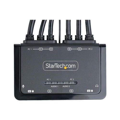 StarTech.com 2-Port Dual-Monitor DisplayPort Cable KVM Switch, 4K 60Hz, Compact KVM with 5ft/1.5m US Produktbild Additional View 4 L
