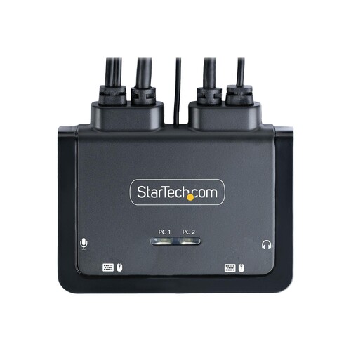 StarTech.com 2-Port USB-C Cable KVM Switch, 4K 60Hz DisplayPort Output, Compact KVM with 4ft/1.2m US Produktbild Additional View 1 L