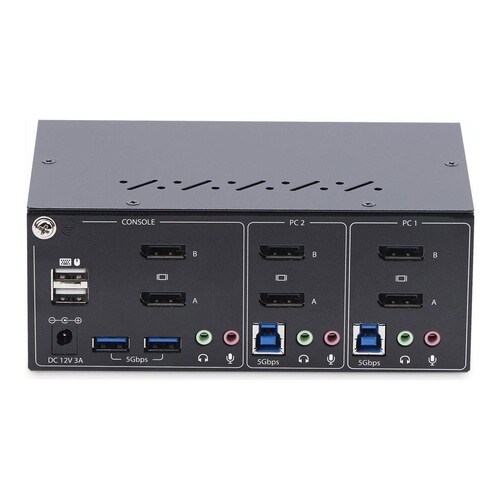 StarTech.com 2-Port Dual-Monitor DisplayPort KVM Switch, 4K 60Hz, 2x USB 5Gbps Hub Ports, 2x USB 2.0 Produktbild Additional View 1 L