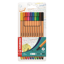 Fineliner Point 88 Etui 0,4mm farbig sortiert Stabilo 8810 (ETUI=10 STÜCK) Produktbild