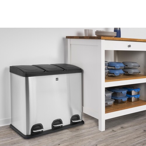 Mülltrennsystem the seperator 3x20l silber Edelstahl 30x59,2x59cm Helit H2405200 Produktbild Additional View 4 L