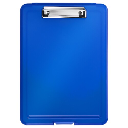 Klemmbrett the clip A4 blau transluzent Kunststoff Helit H2532030 mit Innenfach Produktbild Additional View 1 L