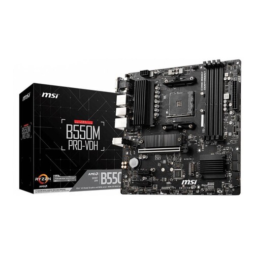 MSI B550M PRO-VDH - Motherboard - micro ATX - Socket AM4 - AMD B550 Chipsatz - USB-C Gen1, USB 3.2 G Produktbild