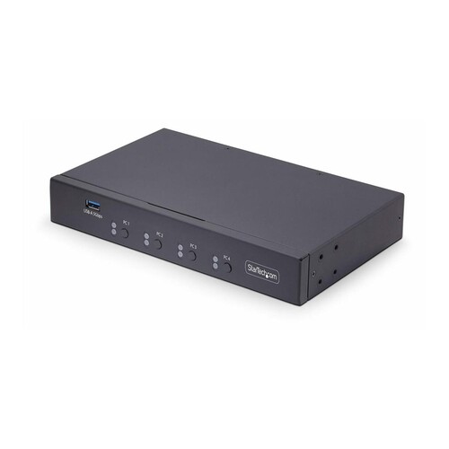 StarTech.com 4-Port KM Switch with Mouse Roaming, USB Switch for Keyboard/Mouse, 3.5mm and USB Audio Produktbild