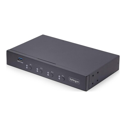 StarTech.com 4-Port KM Switch with Mouse Roaming, USB Switch for Keyboard/Mouse, 3.5mm and USB Audio Produktbild Additional View 3 L