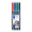 Folienstifte Lumocolor 314 B Etui 1-2,5mm breit sortiert wasserfest Staedtler 314WP4 (ETUI=4 STÜCK) Produktbild Additional View 2 S