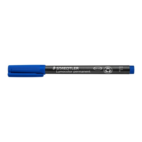 Folienstift Lumocolor 318 F 0,6mm fein blau wasserfest Staedtler 318-3 Produktbild Additional View 1 L