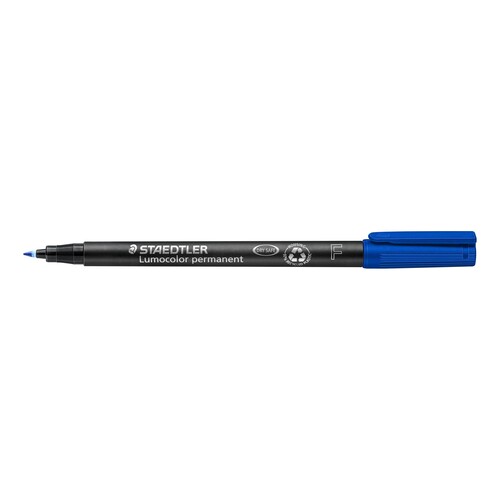 Folienstift Lumocolor 318 F 0,6mm fein blau wasserfest Staedtler 318-3 Produktbild