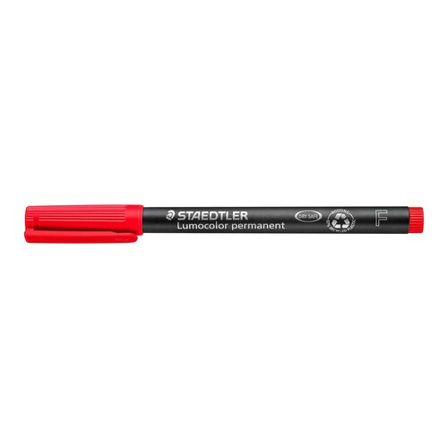 Folienstift Lumocolor 318 F 0,6mm fein rot wasserfest Staedtler 318-2 Produktbild Additional View 1 L