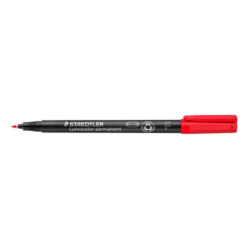 Folienstift Lumocolor 318 F 0,6mm fein rot wasserfest Staedtler 318-2 Produktbild