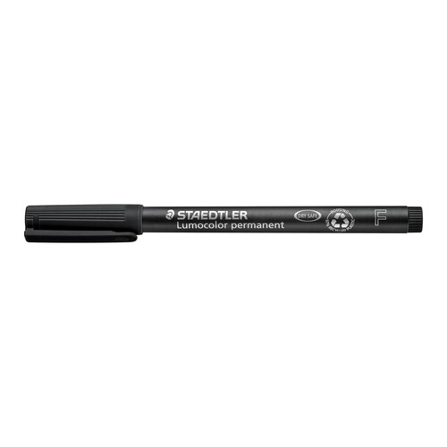 Folienstift Lumocolor 318 F 0,6mm fein schwarz wasserfest Staedtler 318-9 Produktbild Additional View 1 L