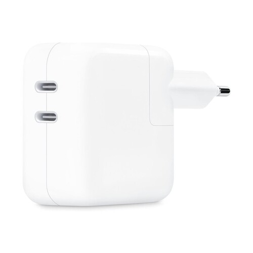 Apple Netzteil - 35 Watt - 2 Ausgabeanschlussstellen (24 pin USB-C) Produktbild Front View L