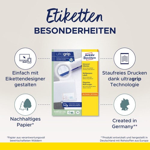 Etiketten Inkjet+Laser+Kopier 70x37mm auf A4 Bögen Sparpack 50+15 Bögen weiß Zweckform 6605 (PACK=1560 STÜCK) Produktbild Additional View 4 L