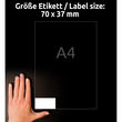 Etiketten Inkjet+Laser+Kopier 70x37mm auf A4 Bögen Sparpack 50+15 Bögen weiß Zweckform 6605 (PACK=1560 STÜCK) Produktbild Additional View 3 S