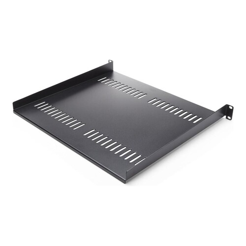 StarTech.com 2-Pack 1U Server Rack Shelf, Vented, 44lb Capacity, 16" Deep (CABSHELF116V2PK) Produktbild Front View L