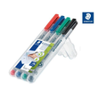 Folienstifte Lumocolor 311 S Etui 0,4mm superfein sortiert wasserlöslich Staedtler 311WP4 (ETUI=4 STÜCK) Produktbild
