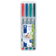 Folienstifte Lumocolor 311 S Etui 0,4mm superfein sortiert wasserlöslich Staedtler 311WP4 (ETUI=4 STÜCK) Produktbild Additional View 1 S