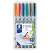 Folienstifte Lumocolor 311 S Etui 0,4mm superfein sortiert wasserlöslich Staedtler 311WP6 (ETUI=6 STÜCK) Produktbild Additional View 1 S